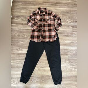 Volcum flannel and Hurley joggers